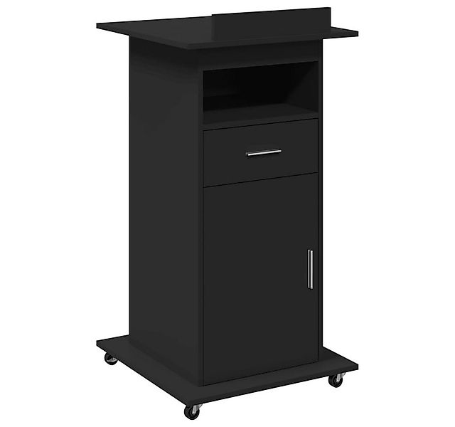 vidaXL Schreibtisch Rednerpult mit Rollen & Schublade Schwarz 55x55x107 cm günstig online kaufen