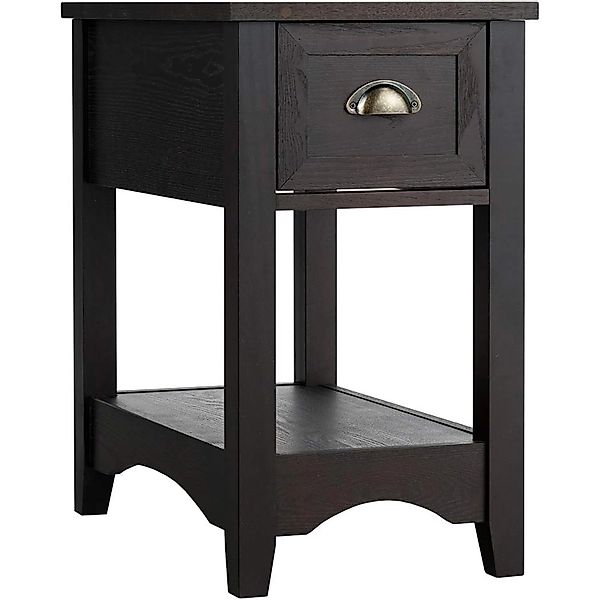 Costway Beistelltisch mit Schublade und Ablage 56x33x58,5cm Walnuss günstig online kaufen