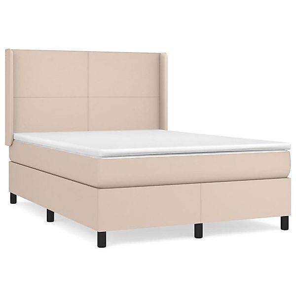 vidaXL Boxspringbett, Boxbett Matratze Cappuccino-Braun 140x190cm Kunstlede günstig online kaufen
