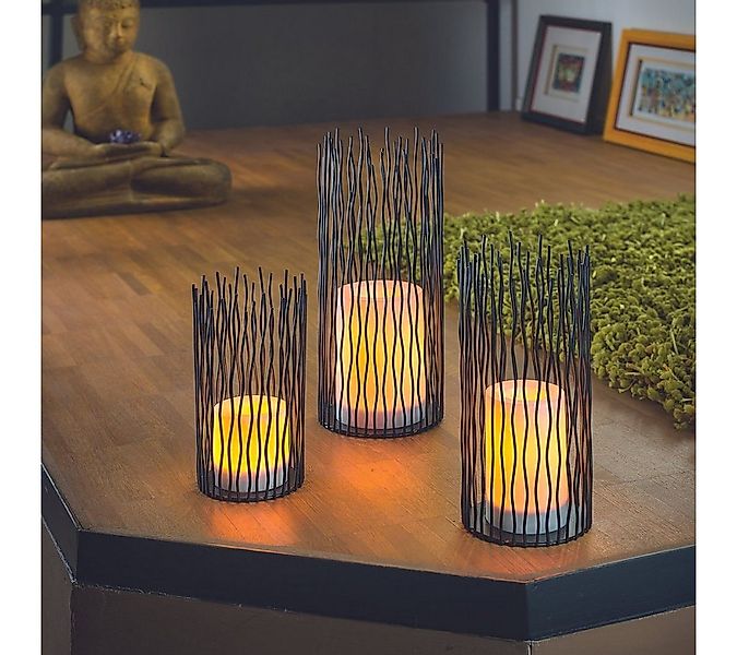 technik@all LED Gartenleuchte Tischleuchten Metall "Simba" 3er-Set batterie günstig online kaufen