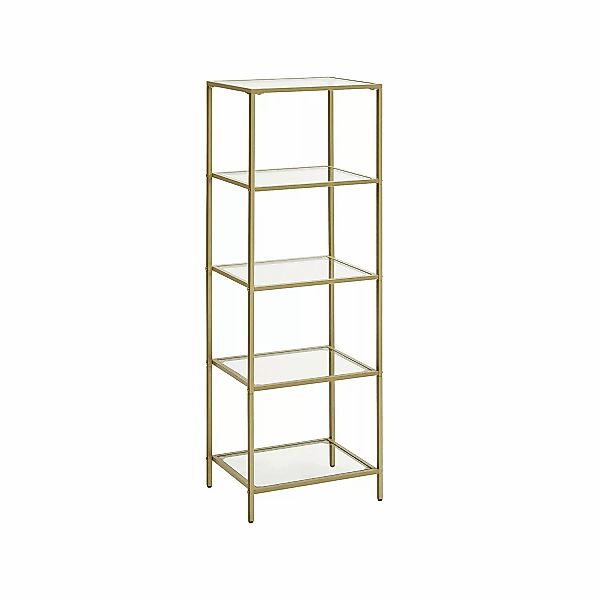 Vasagle Standregal 5 Ablagen 30 cm x 40 cm x 124,5 cm Gold günstig online kaufen