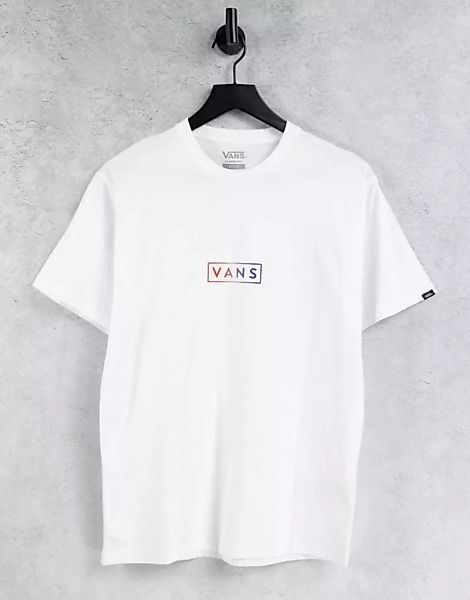 Vans – Classic Easy Box – T-Shirt in Weiß/Orange günstig online kaufen