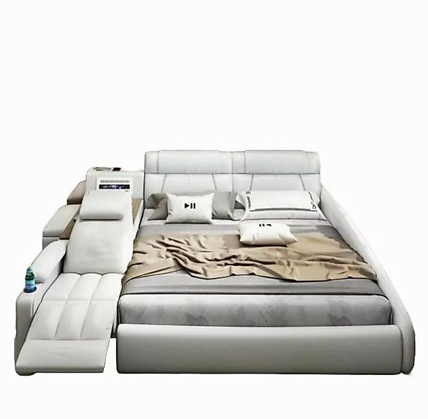 JVmoebel Bett Bett XXL Big Betten Leder Hotel Polster 180x200cm Multifunkti günstig online kaufen