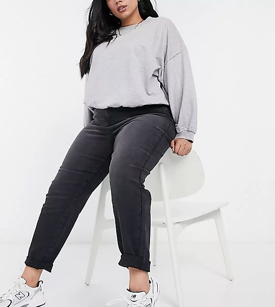 Urban Bliss Plus – Schwarze Mom-Jeans günstig online kaufen