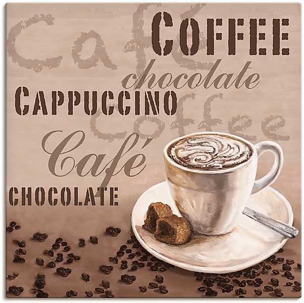 Artland "Schokolade - Cappucino" Getränke 1 Stk. tlg. auf Holzrahmen gespan günstig online kaufen