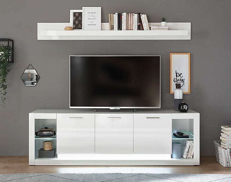 Home affaire Lowboard "MERAN" Breite ca. 198 cm günstig online kaufen