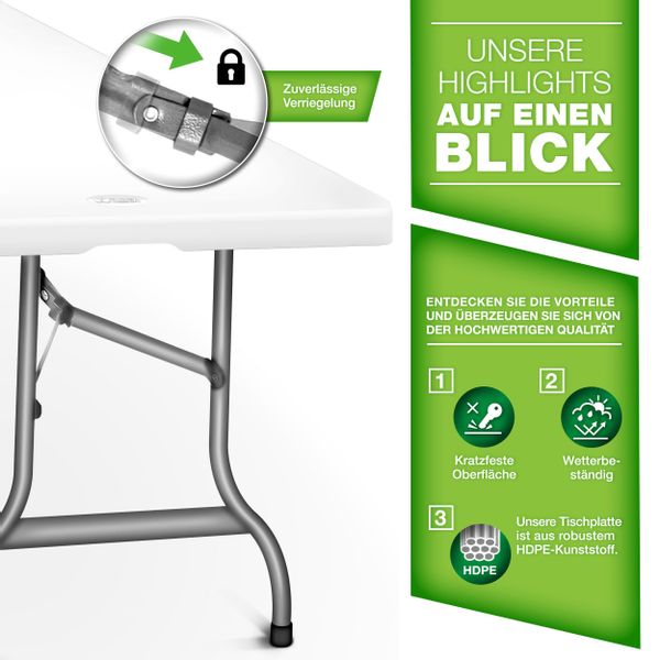 tillvex Gartentisch Gartentisch Buffettisch klappbar Kunststoff günstig online kaufen
