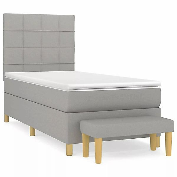 vidaXL Boxspringbett mit Matratze Hellgrau 90x200 cm Stoff1368969 günstig online kaufen