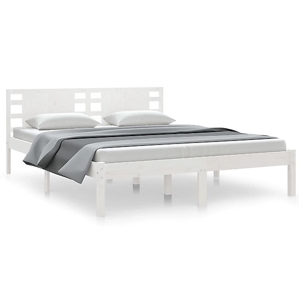 vidaXL Massivholzbett Weiß 150x200 cm 5FT King Size1156721 günstig online kaufen