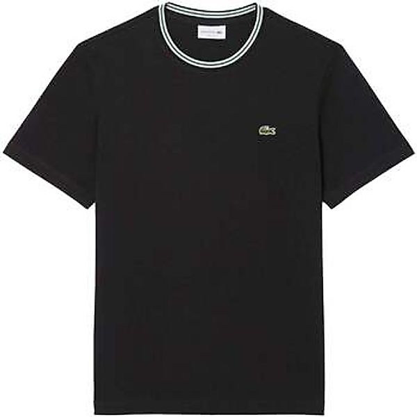 Lacoste  T-Shirt Regular Fit Ribbed Collar Cotton T-Shirt Black günstig online kaufen