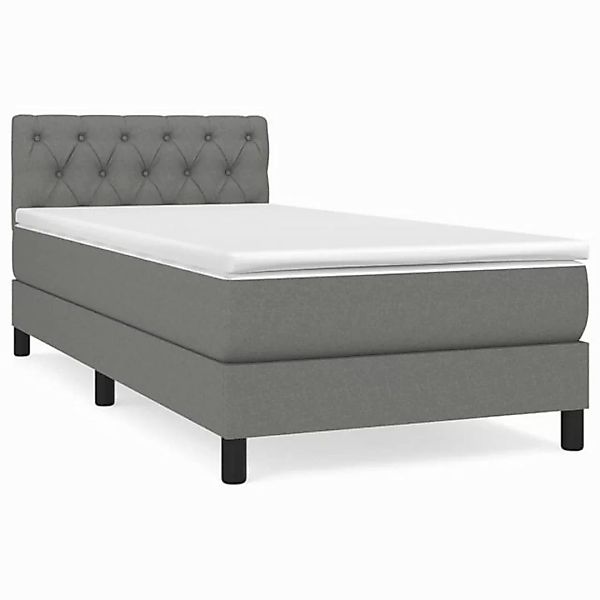 vidaXL Boxspringbett Boxspringbett mit Matratze Dunkelgrau 80x200 cm Stoff günstig online kaufen