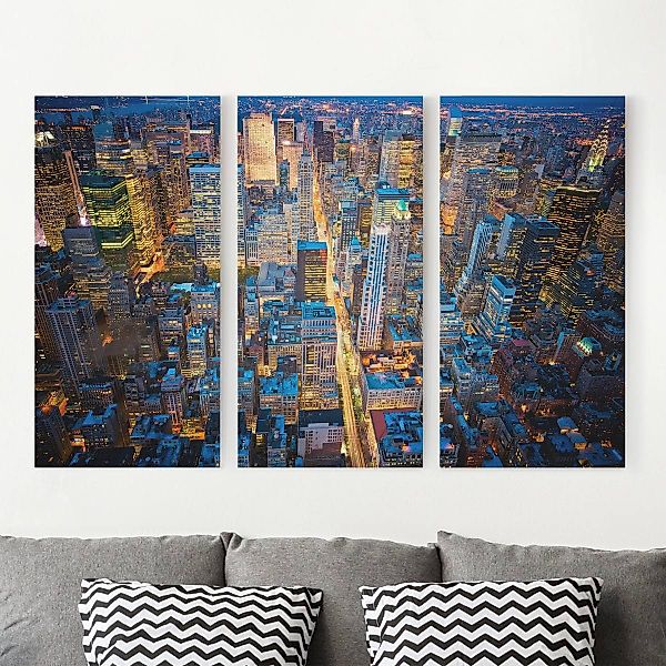 3-teiliges Leinwandbild - Querformat Midtown Manhattan günstig online kaufen