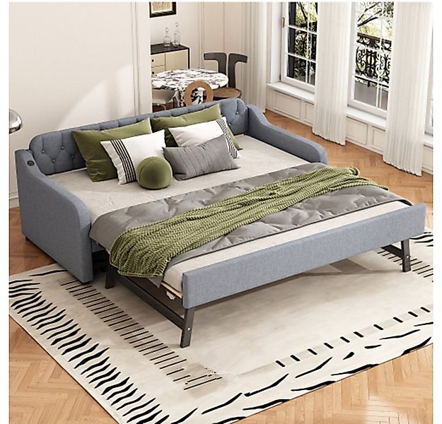 XDeer Schlafsofa Schlafsofa, Tagesbett, mit ausziehbares Rollbett, USB-Ansc günstig online kaufen