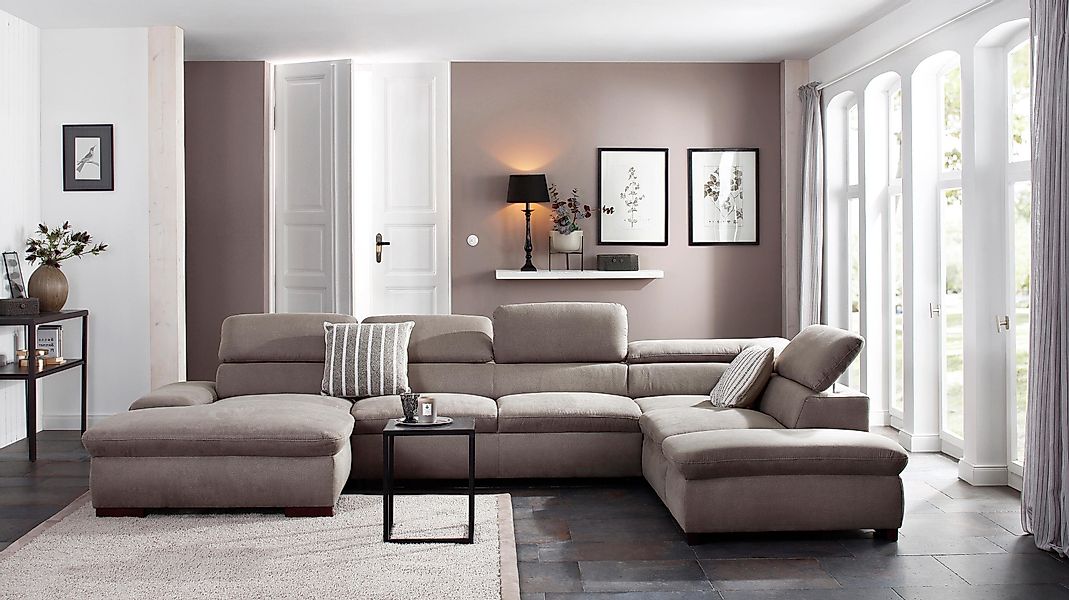 Home affaire Wohnlandschaft Alberto U-Form, mit günstig online kaufen