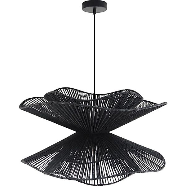 Dapo Decken Pendelleuchte Felina 58cm Papier Schwarz E27 IP20 günstig online kaufen