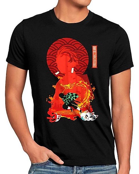 style3 T-Shirt Tanjiro Blackout demon slayer anime japan manga günstig online kaufen