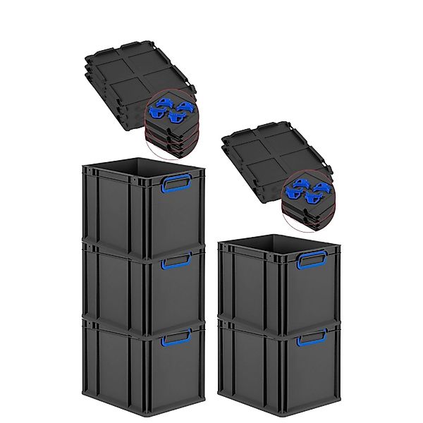 PROREGAL SparSet 5x Eurobox Nextgen Color Mit Auflagedeckel HxBxT 32x30x40c günstig online kaufen