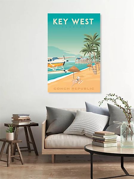 Poster / Leinwandbild - Key West Vintage Travel Wandbild günstig online kaufen