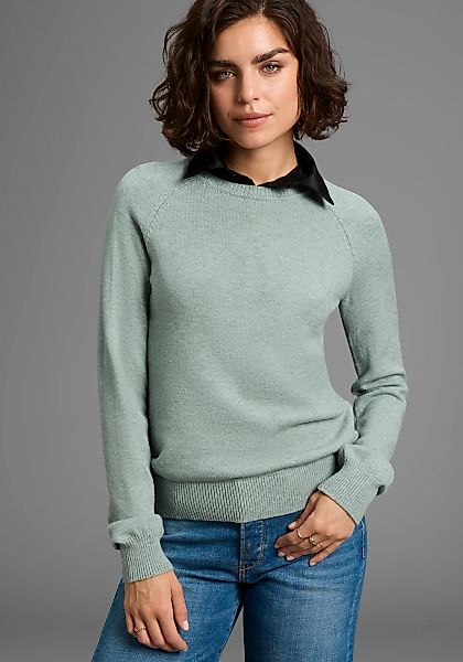 Laura Scott Strickpullover softer Übergangsstrick im Basic-Shape mit Rundha günstig online kaufen