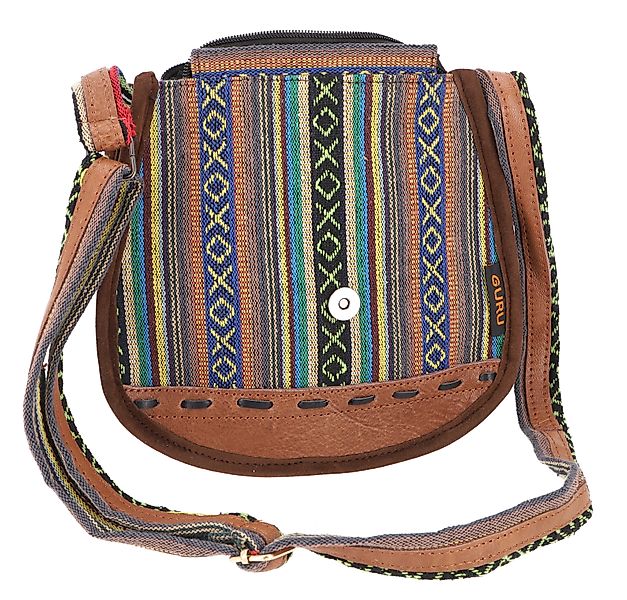 Guru-Shop Schultertasche Ethno Schultertasche mit Leder, günstig online kaufen