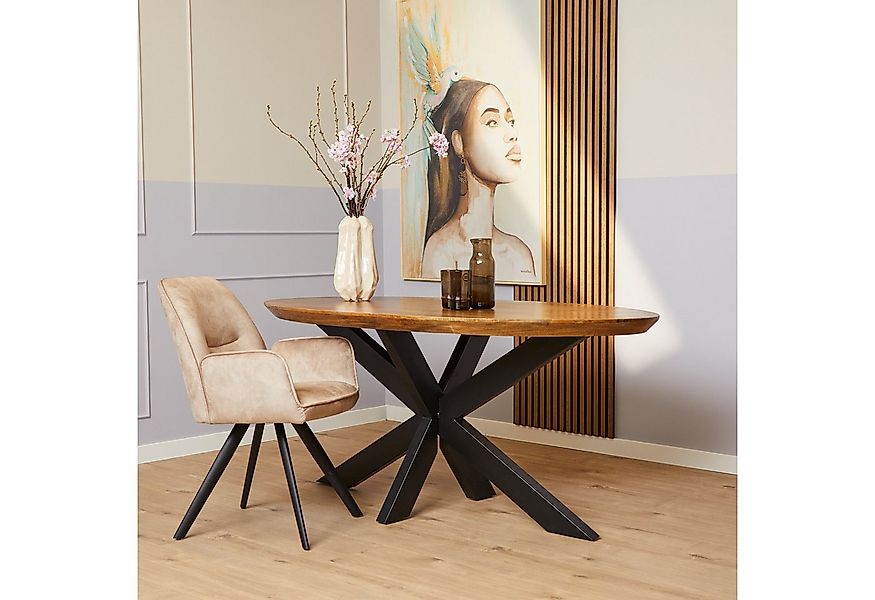 Villa Möbel Esstisch Savion (Packung, 1-St., 1. St. Esstisch), Ovale Massiv günstig online kaufen