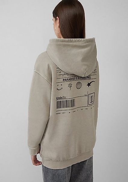 QS Sweatshirt Unisex Sweatshirt mit Backprint und Wascheffekt Waschung günstig online kaufen