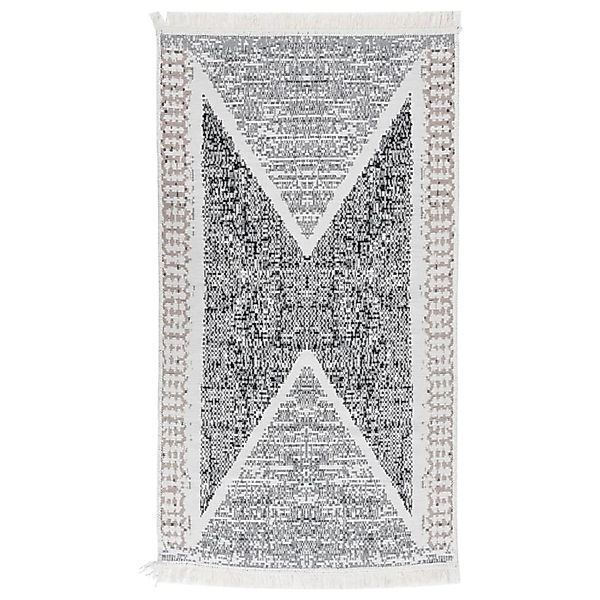 vidaXL Teppich Schwarz Und Grau 120x180 Cm Baumwolle 1123475 günstig online kaufen