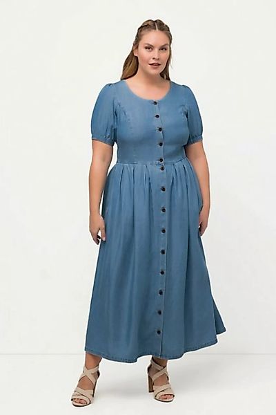 Ulla Popken Dirndl Trachtenkleid Jeansoptik Herzausschnitt Halbarm günstig online kaufen