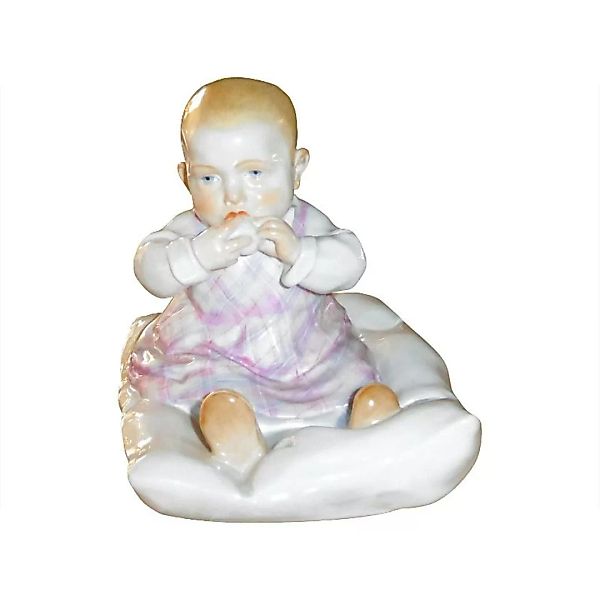 Meissen  'Figur bunt staffiert' Kind auf Kissen h: 12,5 cm günstig online kaufen
