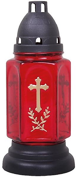 HS Candle Grabkerze (1-tlg), Grablaterne 24cm mit Kreuz- Motiv u. Kerze, Gr günstig online kaufen