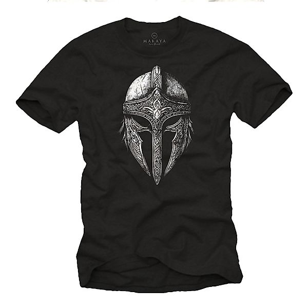 MAKAYA T-Shirt Wikinger Aufdruck Helm Motiv günstig online kaufen