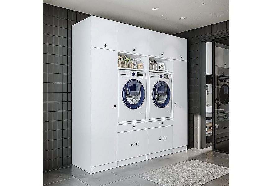 Roomart Waschmaschinenumbauschrank 224 cm (Schrankwand für Waschküche und H günstig online kaufen