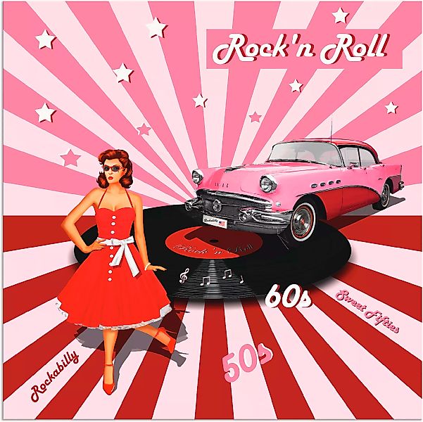 Artland Wandbild »Rock'n Roll die 50er Jahre«, Auto, (1 St.), als Alubild, günstig online kaufen