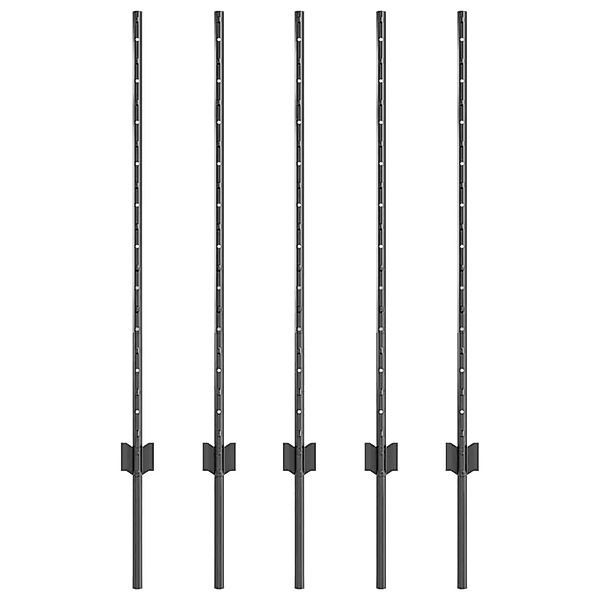 vidaXL Zaunpfosten 5 Stk Grau 100 cm Stahl 42006280 günstig online kaufen