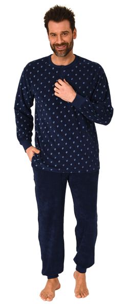 Normann Pyjama Herren Frottee Schlafanzug lang günstig online kaufen