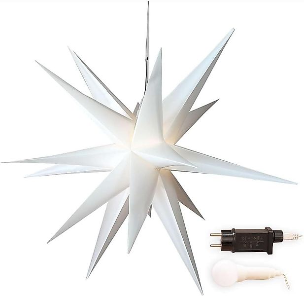 Gartenpirat LED Stern Faltstern 18 Zacken aus Kunstoff-Folie mit LED-Birne günstig online kaufen