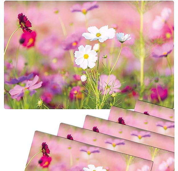 matches21 HOME & HOBBY Platzset Abwaschbare Tischsets 6er Set Blumen-Wiese günstig online kaufen