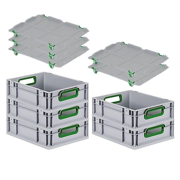 PROREGAL Spar Set 5x Eurobox Nextgen Color Mit Auflagedeckel & Schiebeschna günstig online kaufen