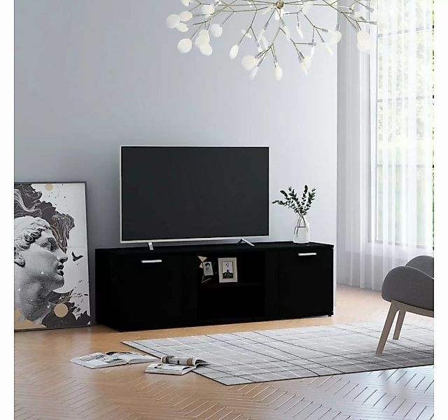 furnicato TV-Schrank Schwarz 120x34x37 cm Holzwerkstoff günstig online kaufen