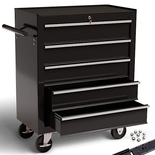 Arebos Werkstattwagen Werkstattwagen 5 Fächer, zentral günstig online kaufen