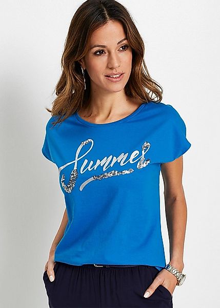 bonprix T-Shirt Shirt mit Pailletten günstig online kaufen