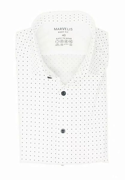 MARVELIS Businesshemd Easy To Wear Hemd - Body Fit - Langarm - Punkte - Wei günstig online kaufen