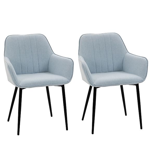 HOMCOM 2er Set Esszimmerstühle mit Rückenlehne günstig online kaufen