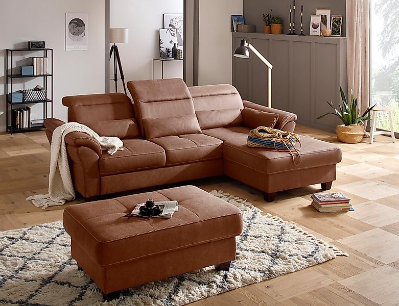 Home affaire Ecksofa »Solvei L-Form« mit Recamierenabschluß und Sitztiefenv günstig online kaufen