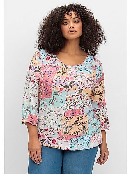 Sheego Tunika Große Größen mit Patchwork-Print und Stretchsaum günstig online kaufen