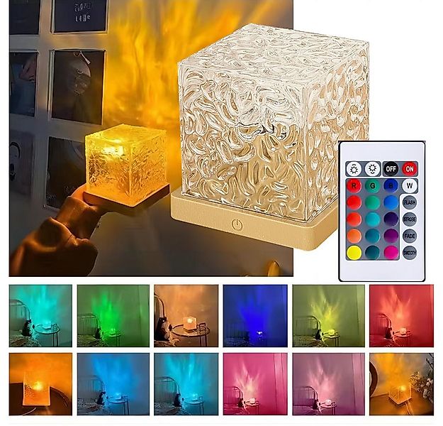 QUBEBU LED Nachtlicht RGB Wasserwellen Kristall Projektorlicht, Wave Lamp, günstig online kaufen