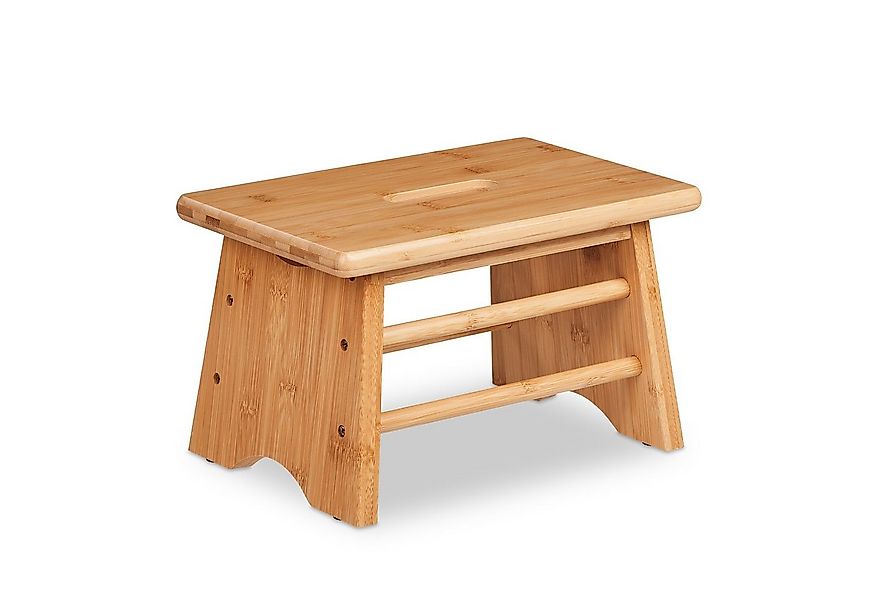 relaxdays Fußhocker Fußbank Bambus mit Griff günstig online kaufen