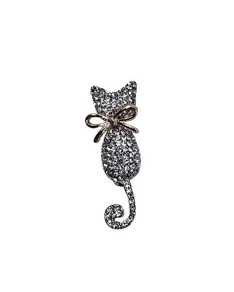 MayTree Brosche "Katze mit Schleife", mit Strass (Stück, 1-tlg), Metallbros günstig online kaufen