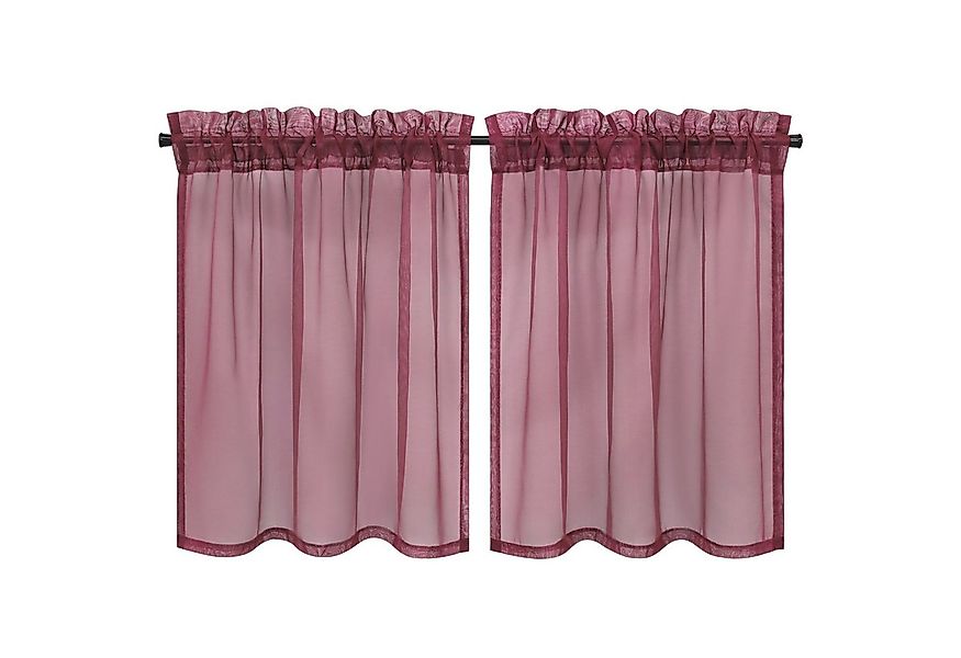 Joyswahl Scheibengardine (2 St), Stangendurchzug, transparent, Voile Kurzst günstig online kaufen