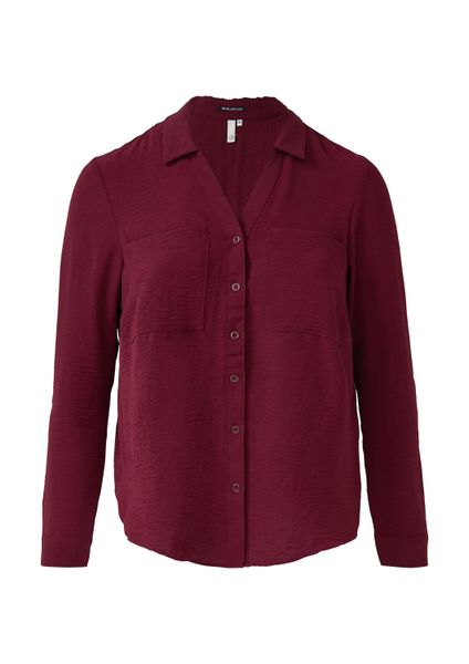 QS Langarmbluse Bluse Crêpebluse mit Turn-up-Ärmel günstig online kaufen